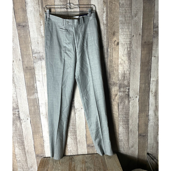 English Laundry Arrogant Gray Pinstripe 100%Virgin Wool Pants NWT - Picture 1 of 7